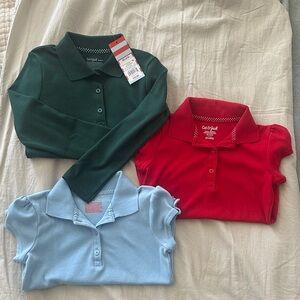 Cat & Jack Kids Polo Trio - Forest Green, Cherry Red, Sky Blue